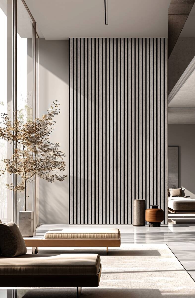 Akustikpaneel Travertin grau L/B/H: ca. 1,9x56,1x240 cm pro Stück