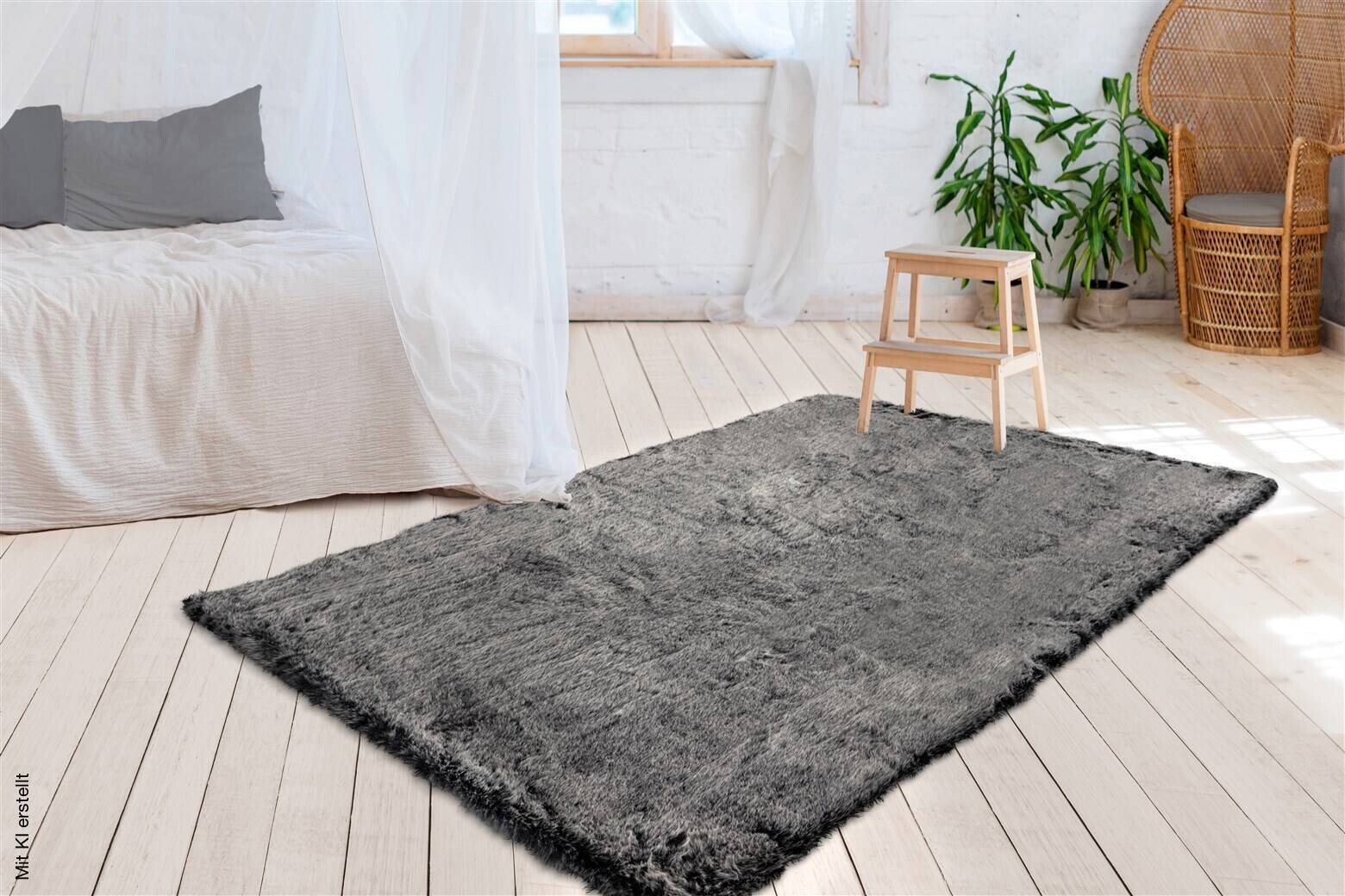 me gusta Hochflorteppich Tender 125 anthrazit B/H/L: ca. 80x5,2x150 cm