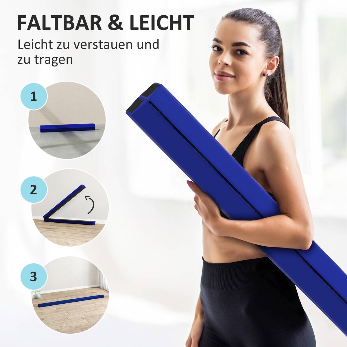 SPORTNOW Schwebebalken blau Polyester B/H/L: ca. 15x6,5x236 cm