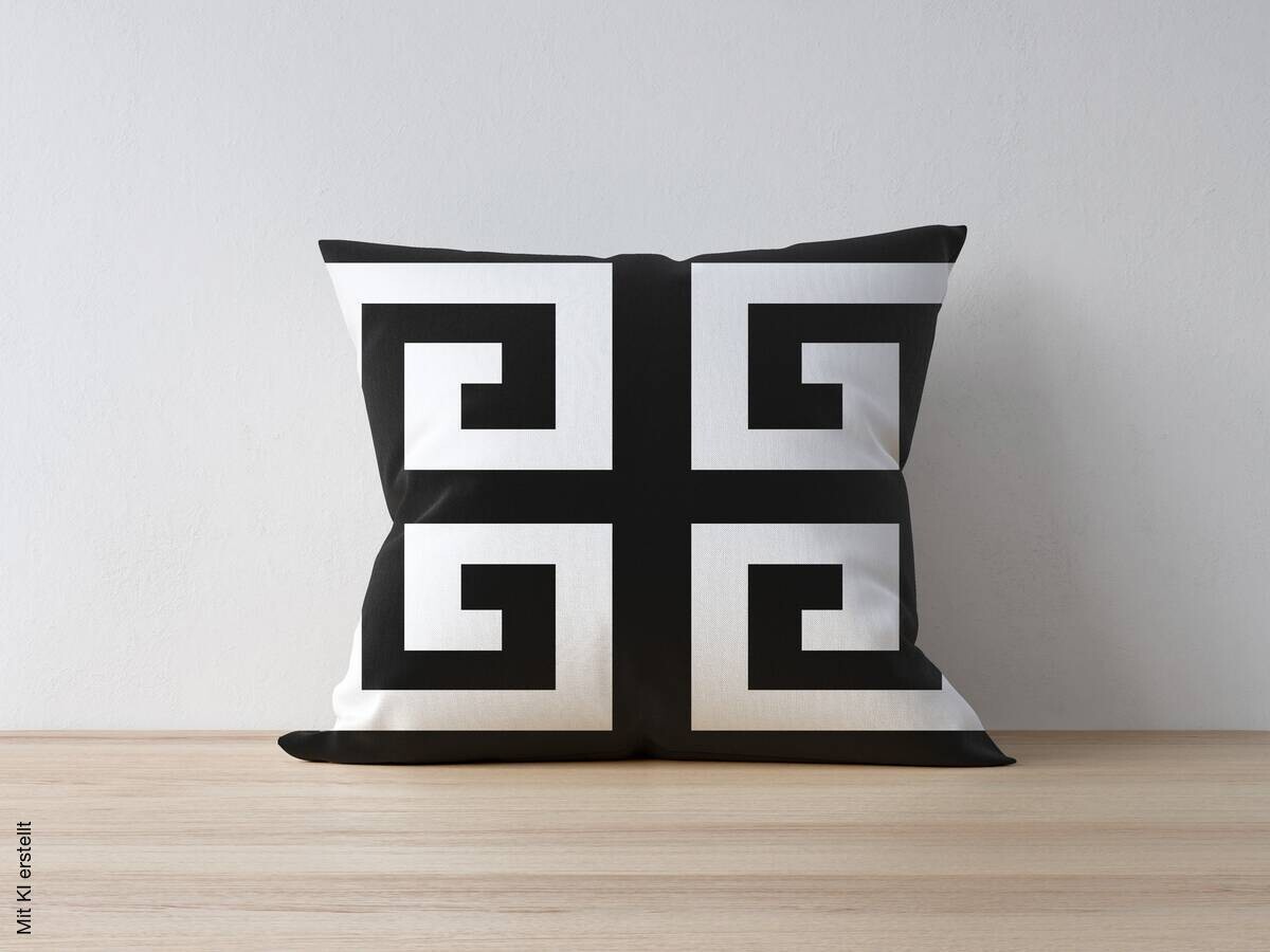 Kissenbezug schwarz Polyester B/L: ca. 43x43 cm