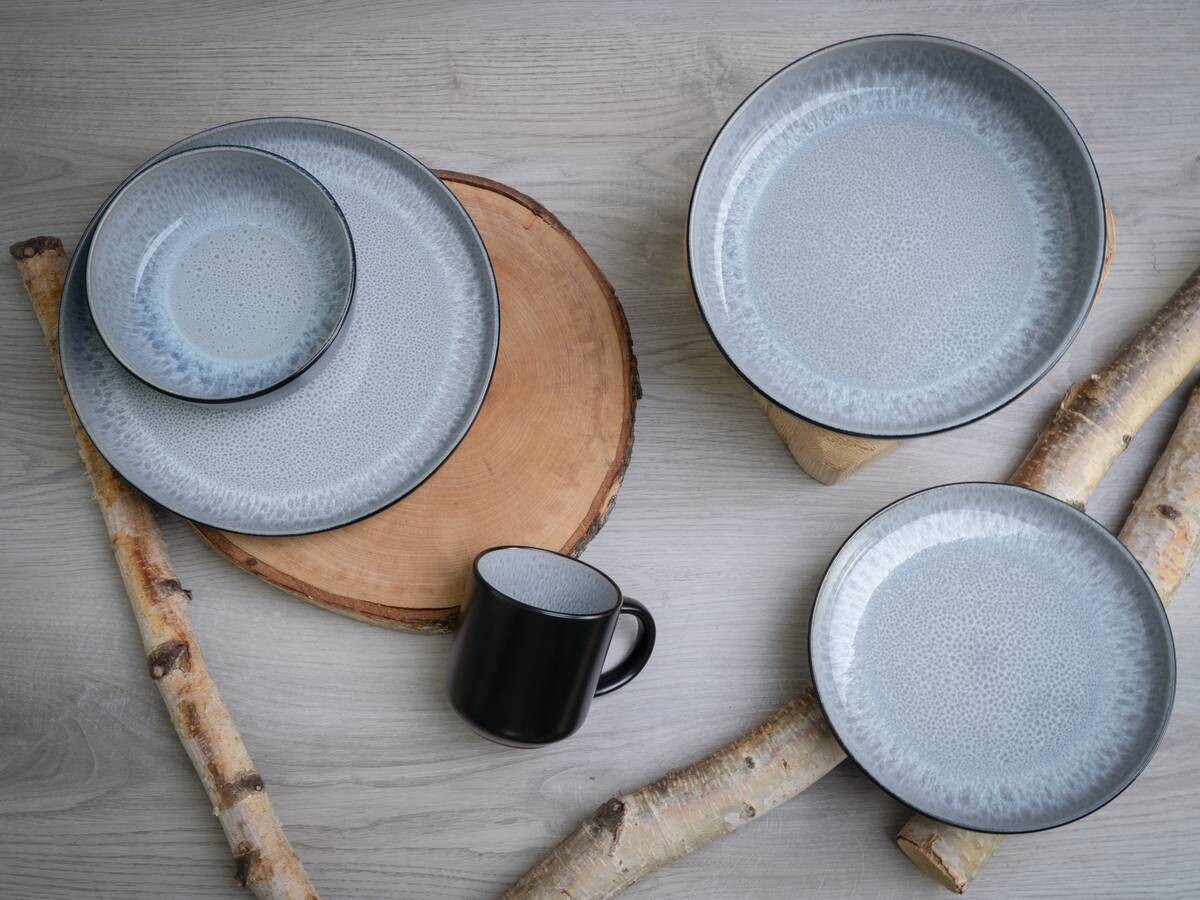 CreaTable Kombiservice Nordic Fjord grau Steinzeug 10 tlg.