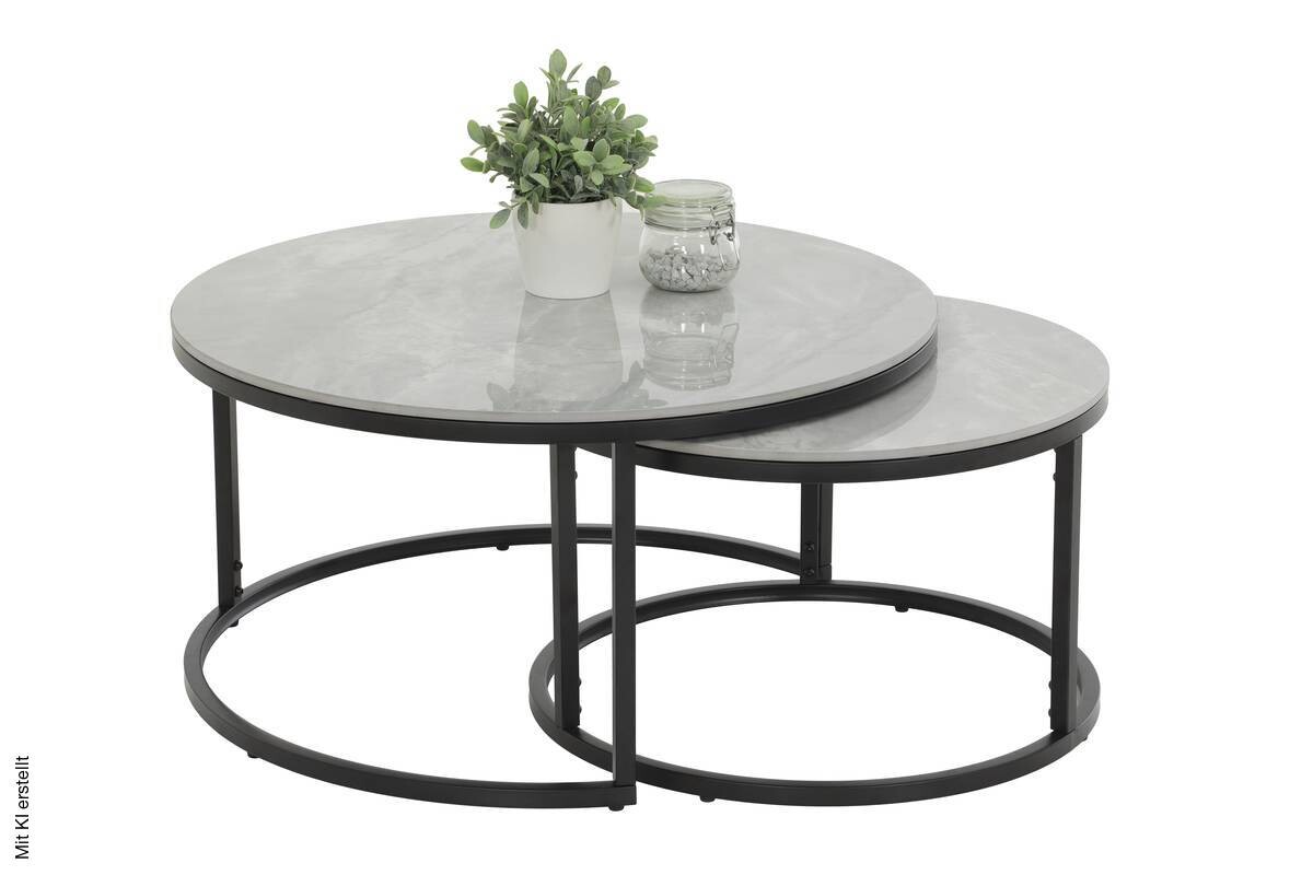 Couchtisch Luis grau Marmor dunkel Hochglanz Optik