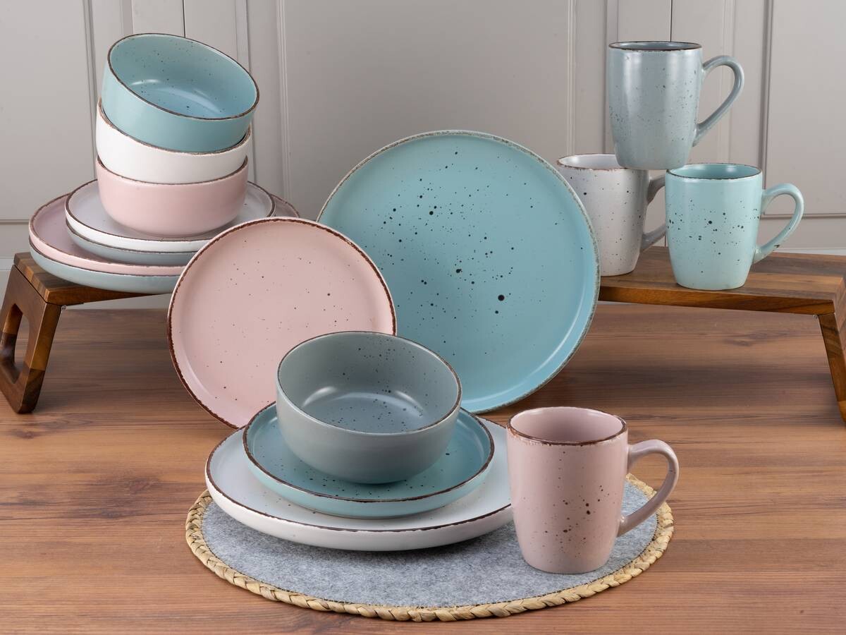 CreaTable Kombiservice Modern Fashion multicolor Steinzeug 16 tlg.