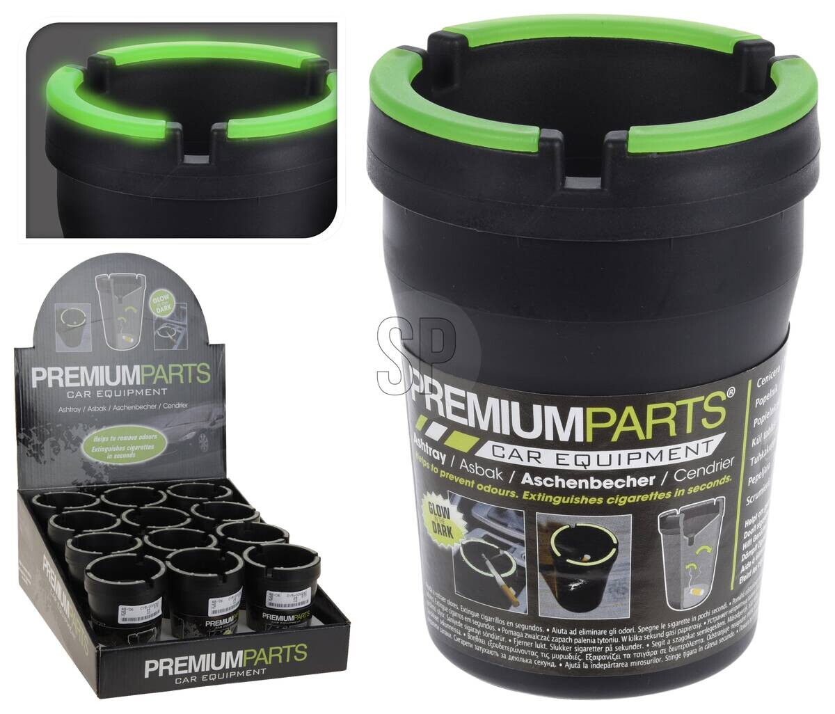 Aschenbecher schwarz Kunststoff