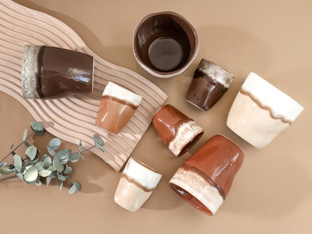 CreaTable Espressotassenset Squeezy Mocha braun Steinzeug 4 tlg.