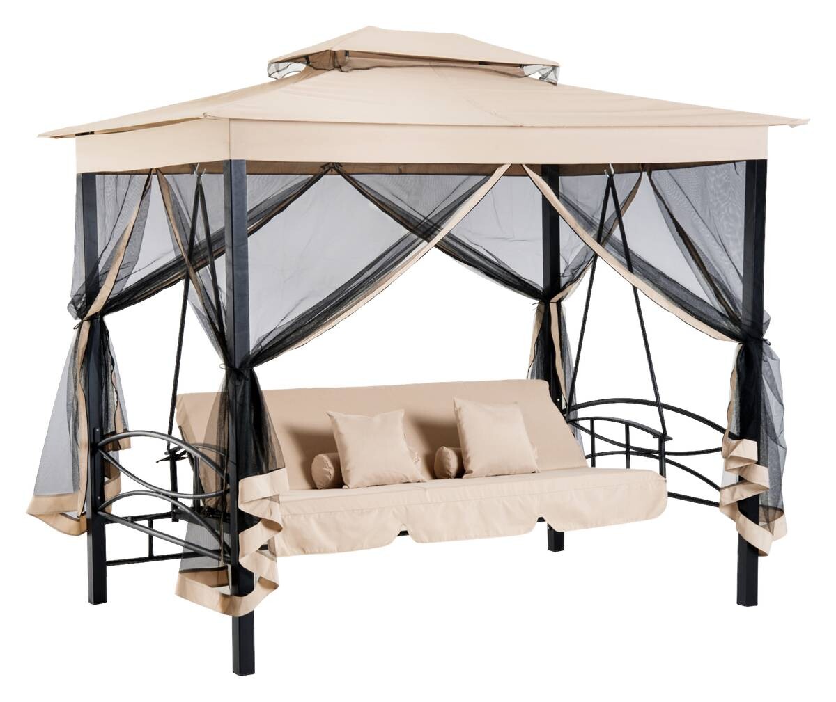 Outsunny Gartenschaukel beige Stahl B/H/T: ca. 232x245x149 cm