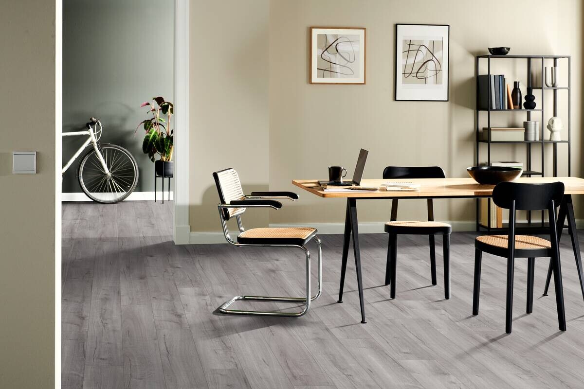 Laminatboden Old light grey ca.1,9948m² im Paket B/L: ca. 129,2x19,3 cm pro Paket