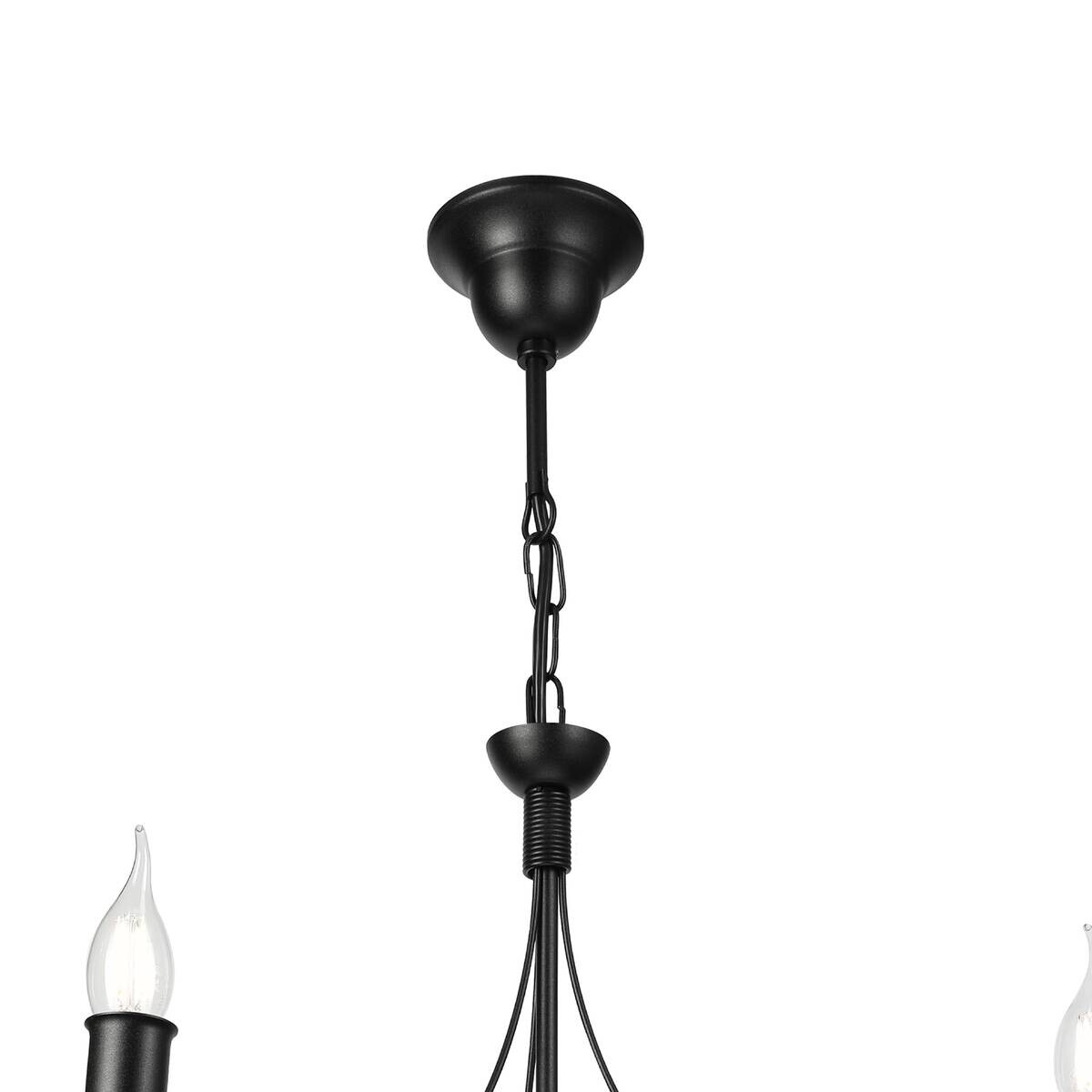Lamkur Pendelleuchte schwarz Stahl B/H/L: ca. 53x71x53 cm E14 3 Brennstellen