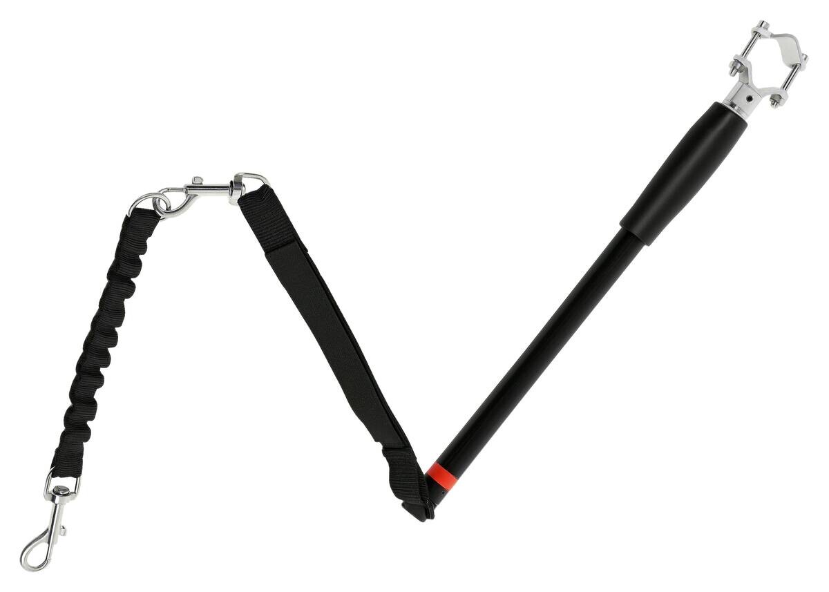 PawHut Fahrradleine für Hunde schwarz Stahl B/H/L: ca. 2x2x124 cm