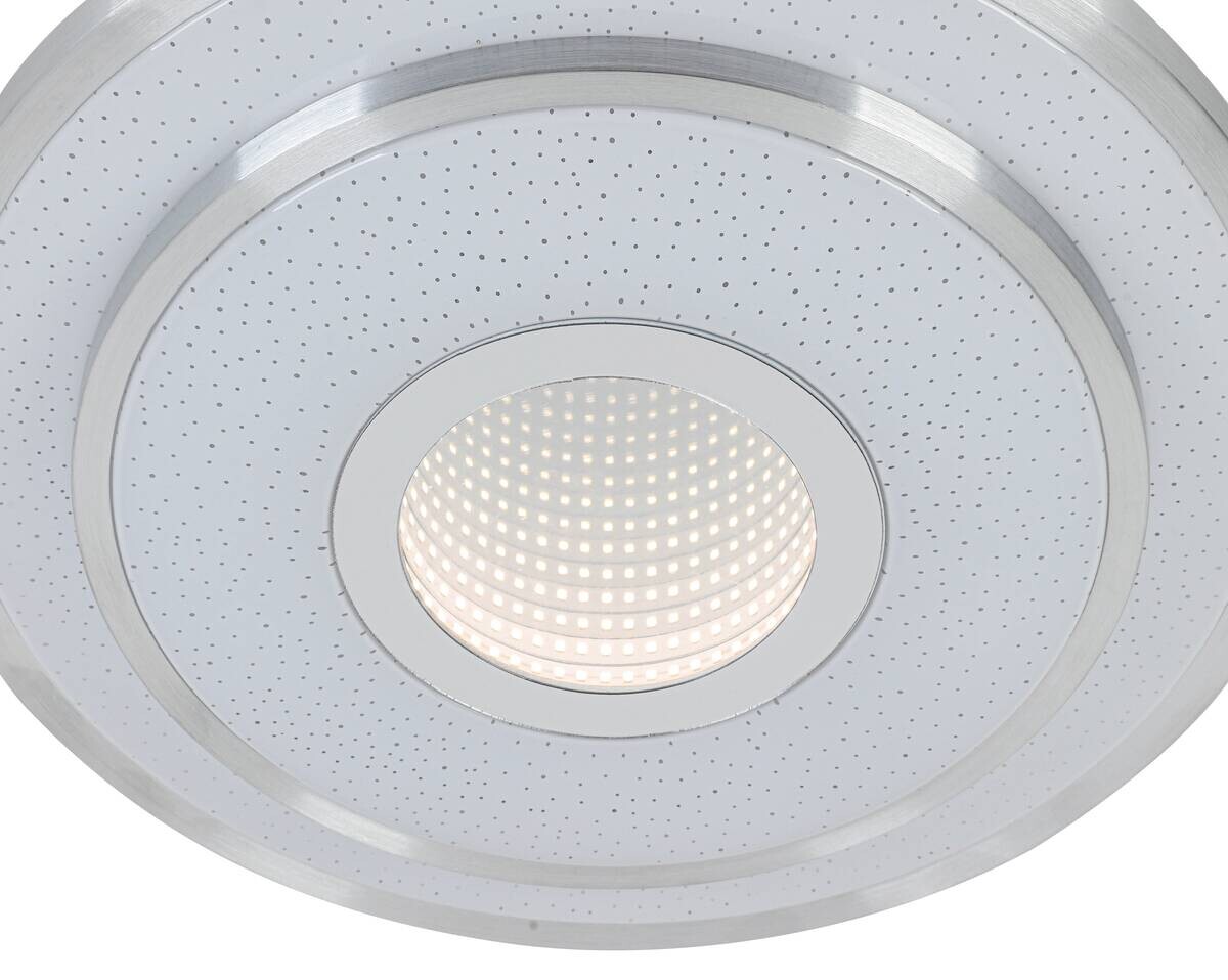 Nolo LED Deckenleuchte Chrom weiß Kunststoff Metall B/H/L: ca. 38x7,5x38 cm 2 Brennstellen