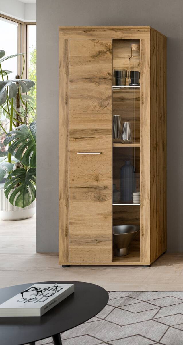 Vitrine Jam Eiche Wotan Nachbildung B/H/T: ca. 60x159x35 cm