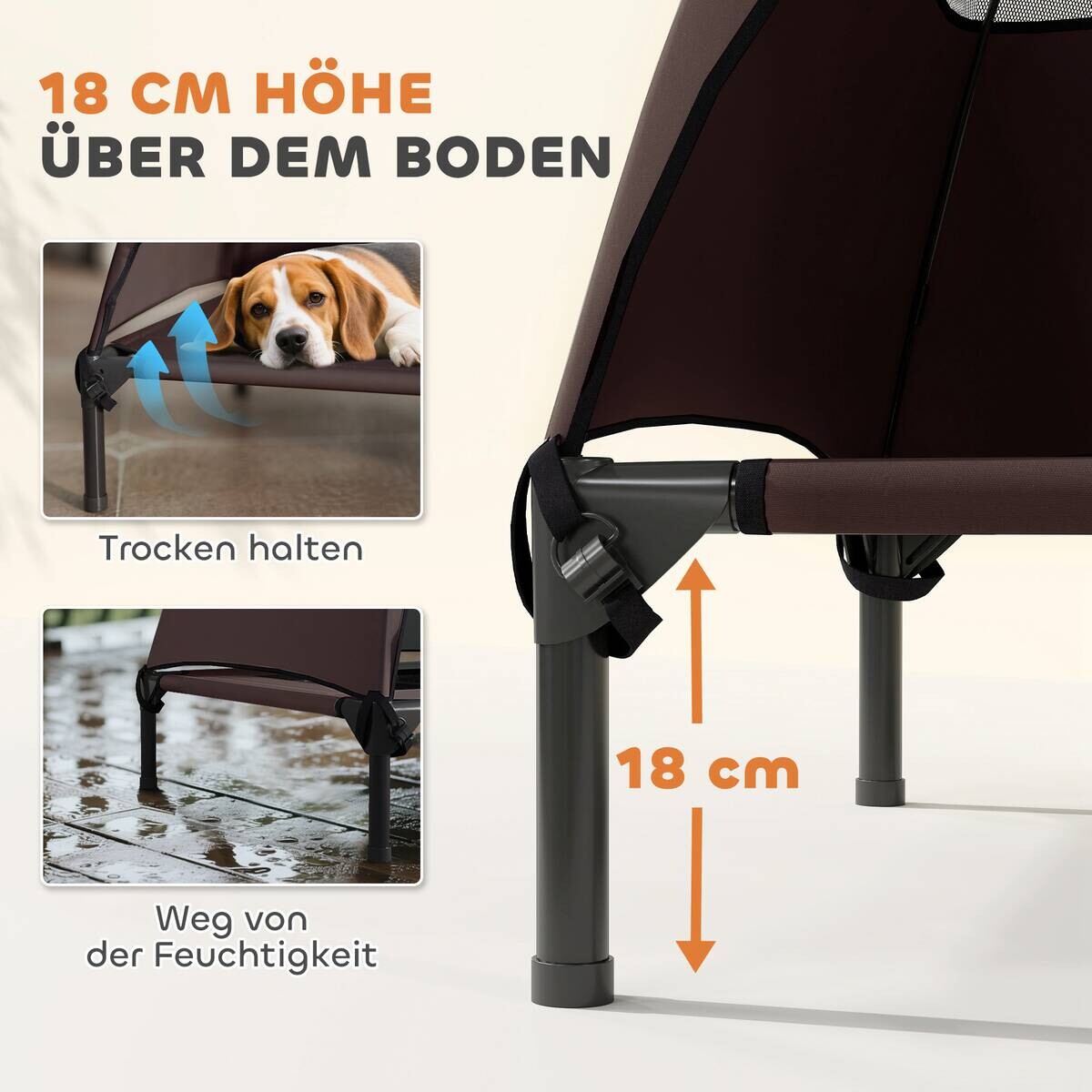 PawHut Hundeliege kaffee Stahl B/H/L: ca. 76x90x91 cm