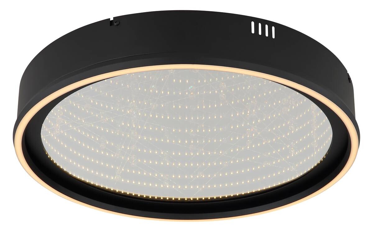 GLOBO Deckenleuchte klar Opal schwarz Glas Aluminium Kunststoff H/D: ca. 8,5x51,5 cm 1 Brennstellen