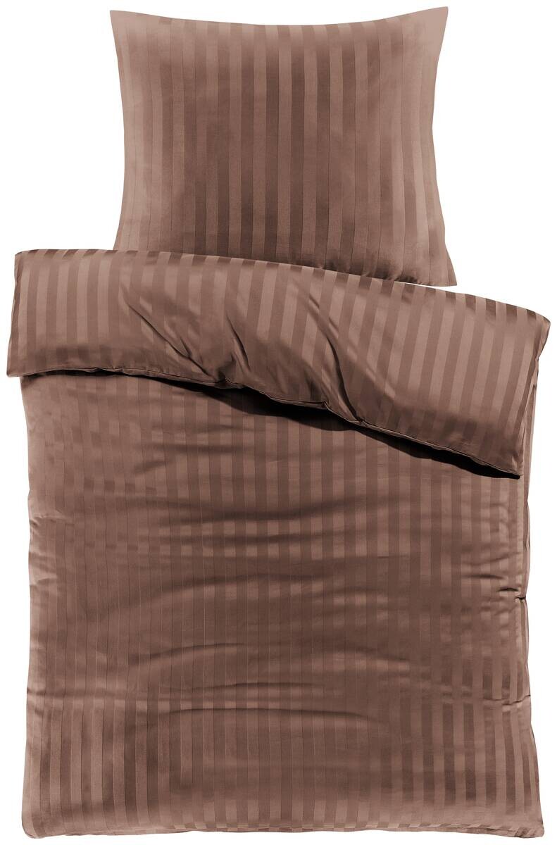 Baumwoll Bettwäsche Satin braun Baumwolle B/L: ca. 135x200 cm