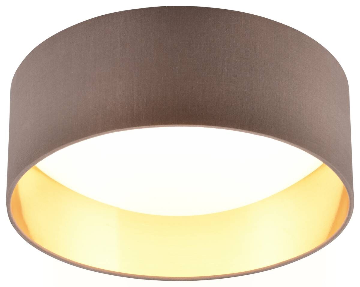 Reality LED-Deckenleuchte Locarno weiß taupe Kunststoff Stoff H/D: ca. 11x30 cm 1 Brennstellen