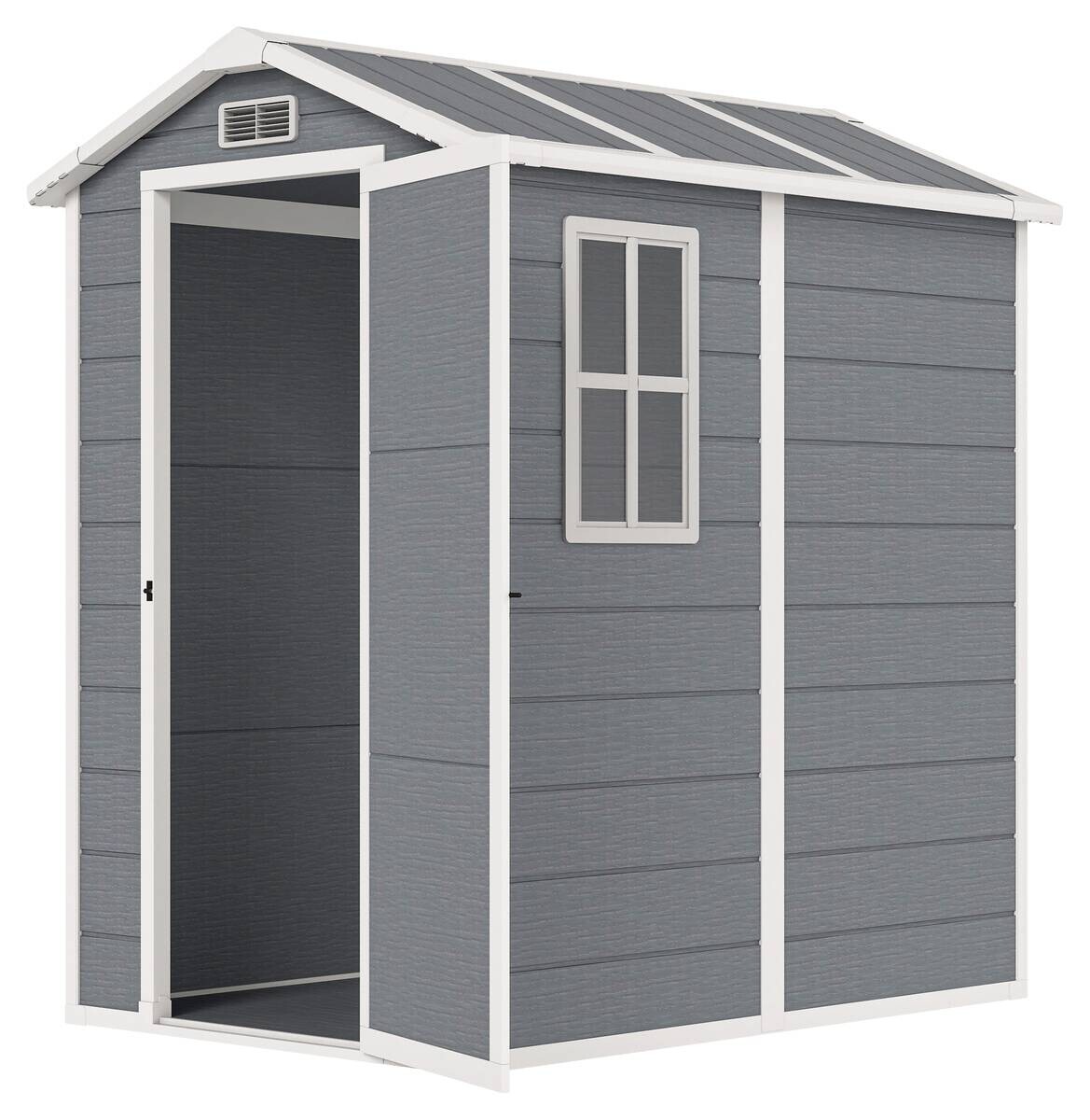 Outsunny Gartenhaus grau B/H/L: ca. 131x198x186 cm