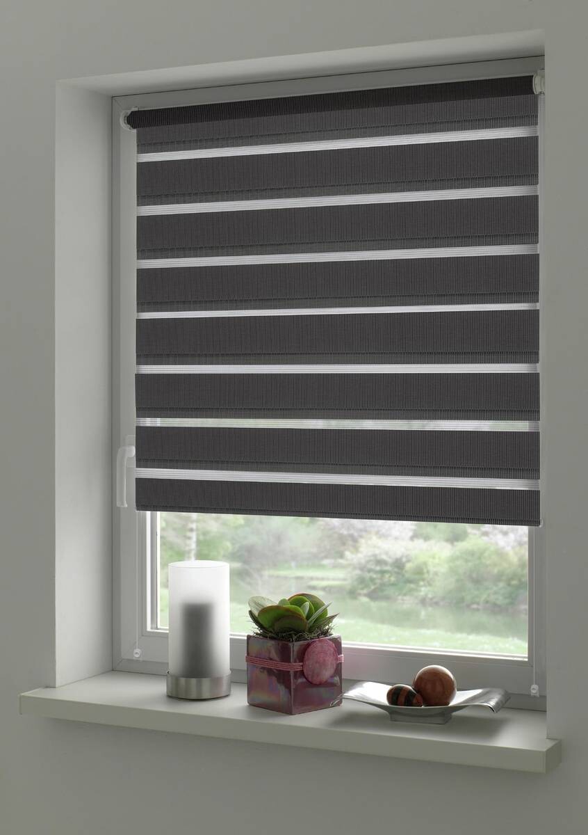 Doppelrollo Easyfix anthrazit B/L: ca. 90x150 cm