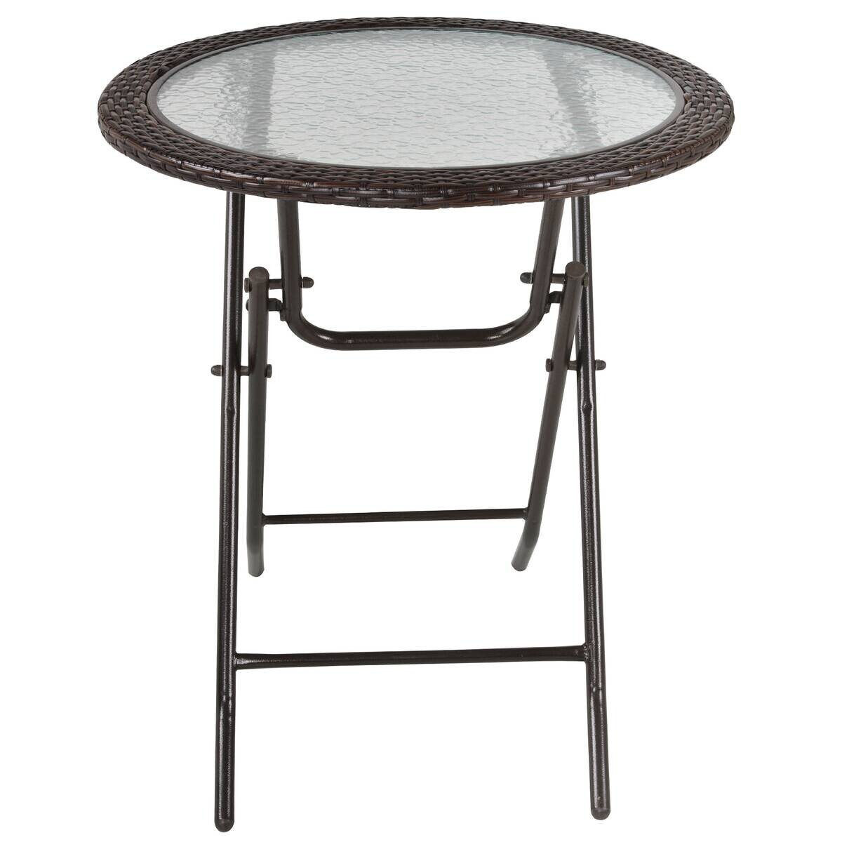 Outsunny Gartentisch braun Edelstahl B/H/L: ca. 68x68x73 cm