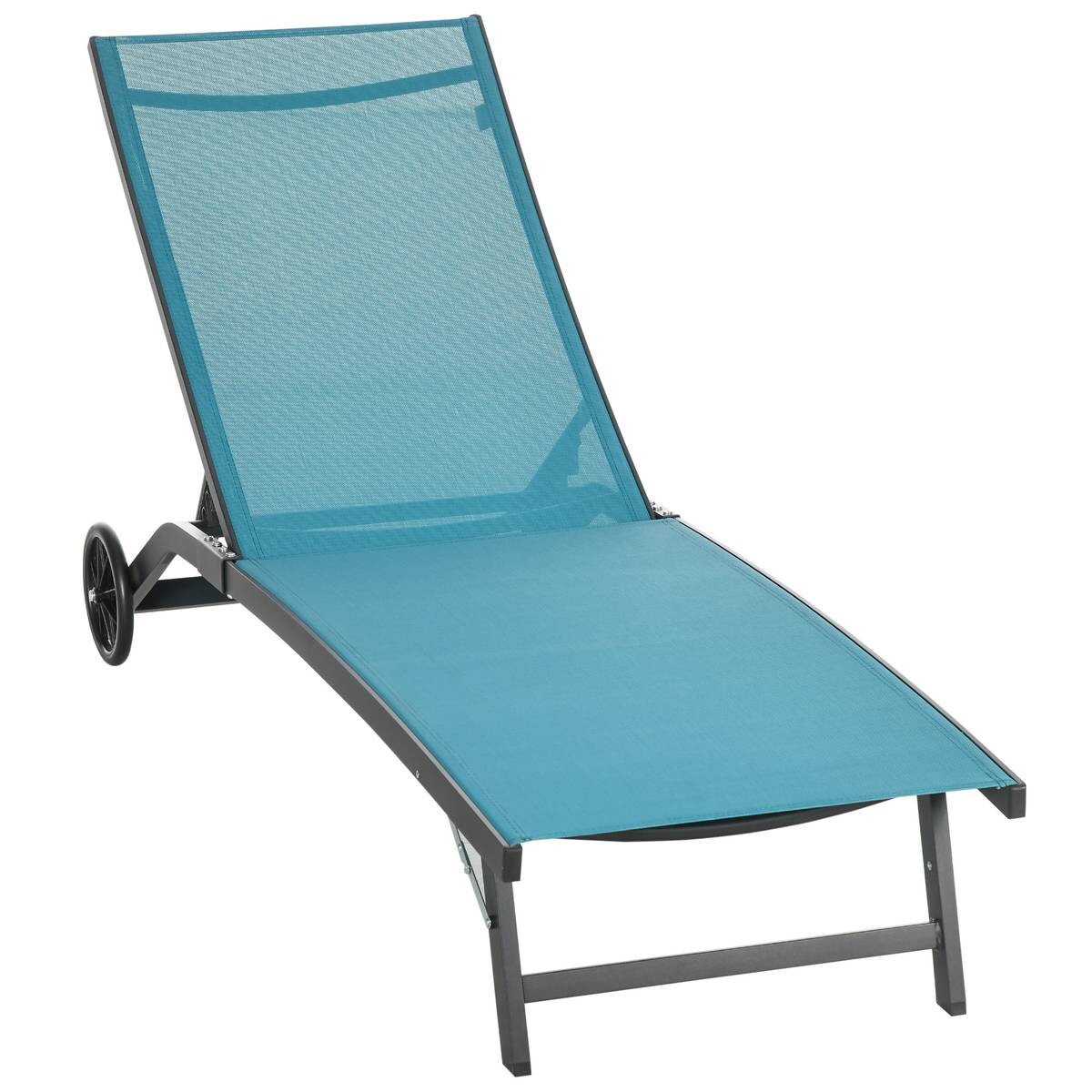 Outsunny Sonnenliege blau Aluminium B/H/L: ca. 165x102x66 cm