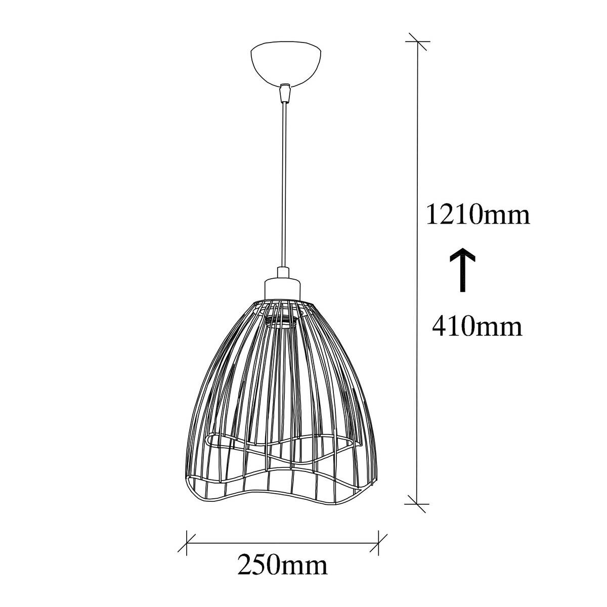 Opviq Pendelleuchte bronze Metall B/H/T: ca. 25x121x25 cm E27 1 Brennstellen