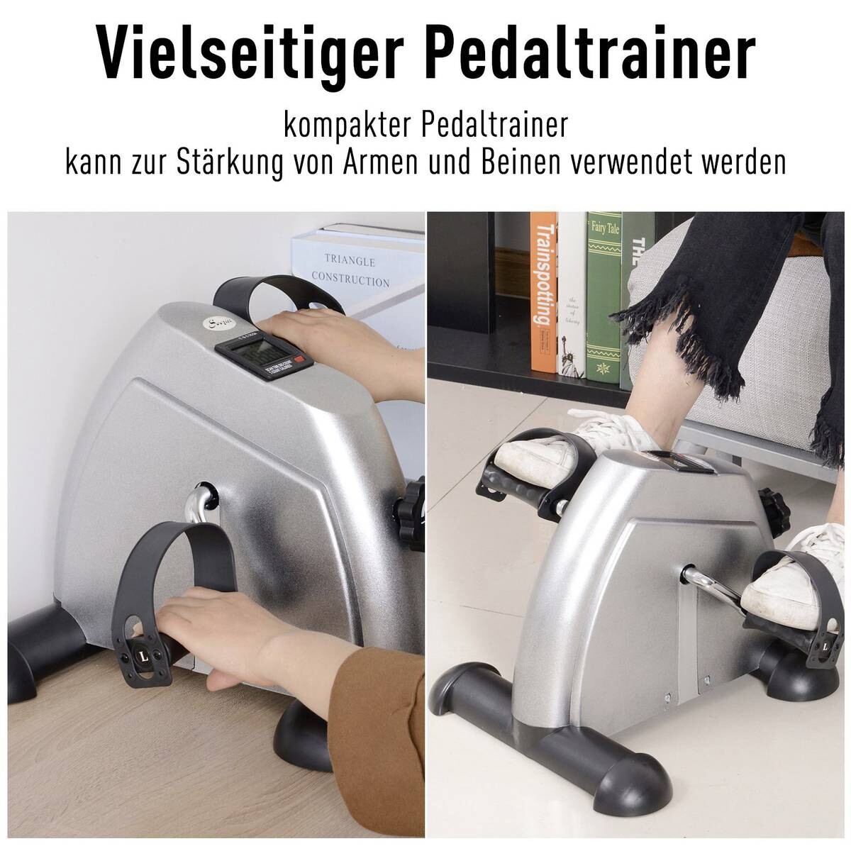 HOMCOM Pedaltrainer silber Metall B/H/T: ca. 39x31x40 cm