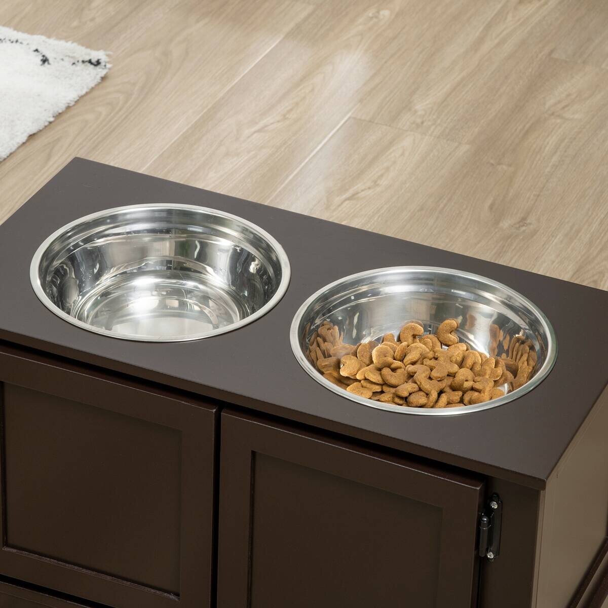 PawHut Hundenapf kaffee MDF B/H/L: ca. 30x34x60 cm