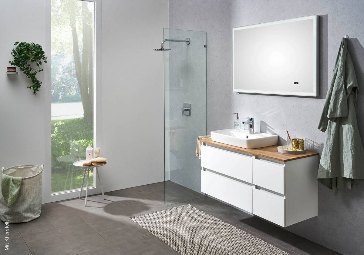 Badezimmer-Set Quickset 360 weiß glanz B/H/T: ca. 113x200x50 cm