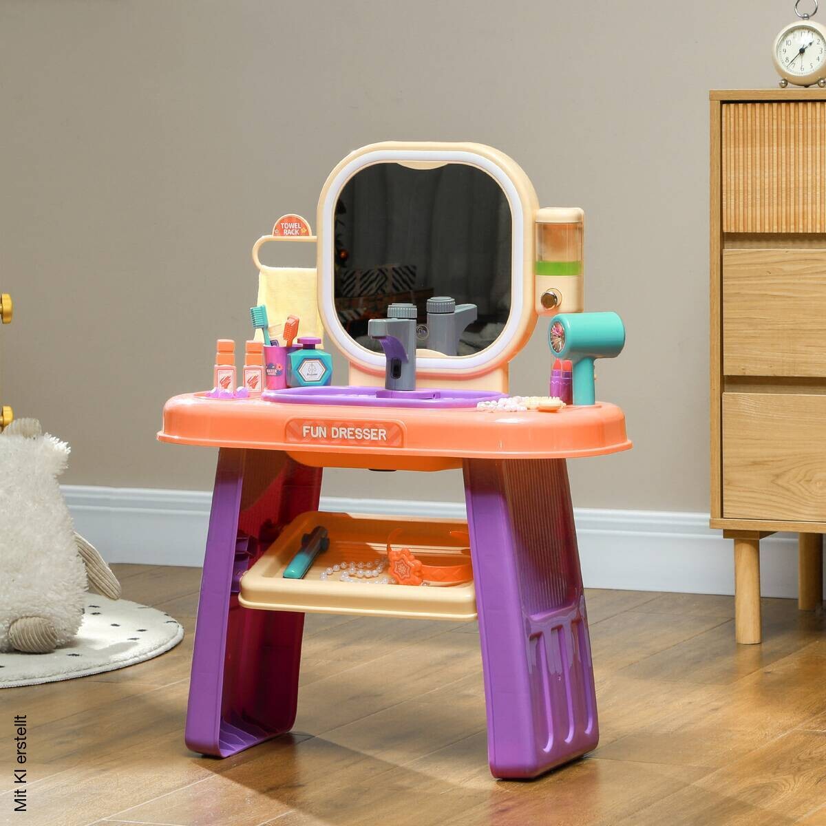 AIYAPLAY Kinder Schminktisch Set B/H/L: ca. 29x71x55 cm