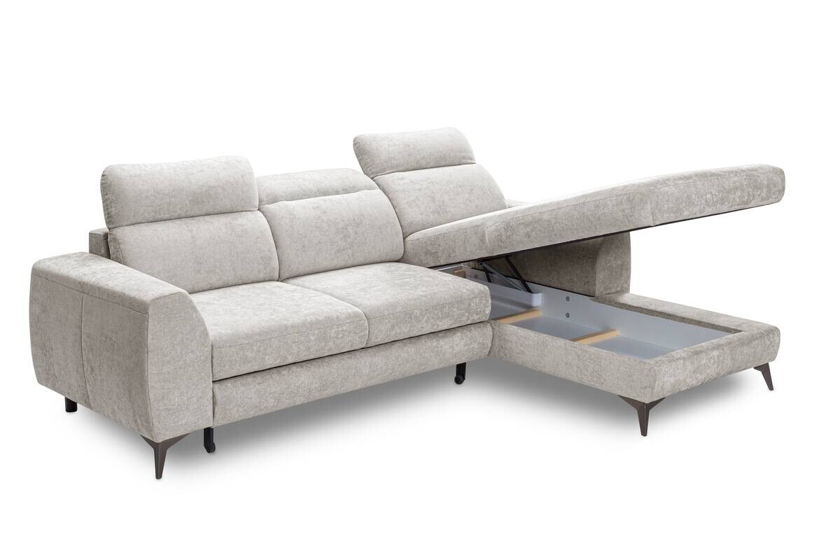 Ecksofa mit Bettfunktion und Bettkasten leinen Microfaser B/T: ca. 264x191 cm