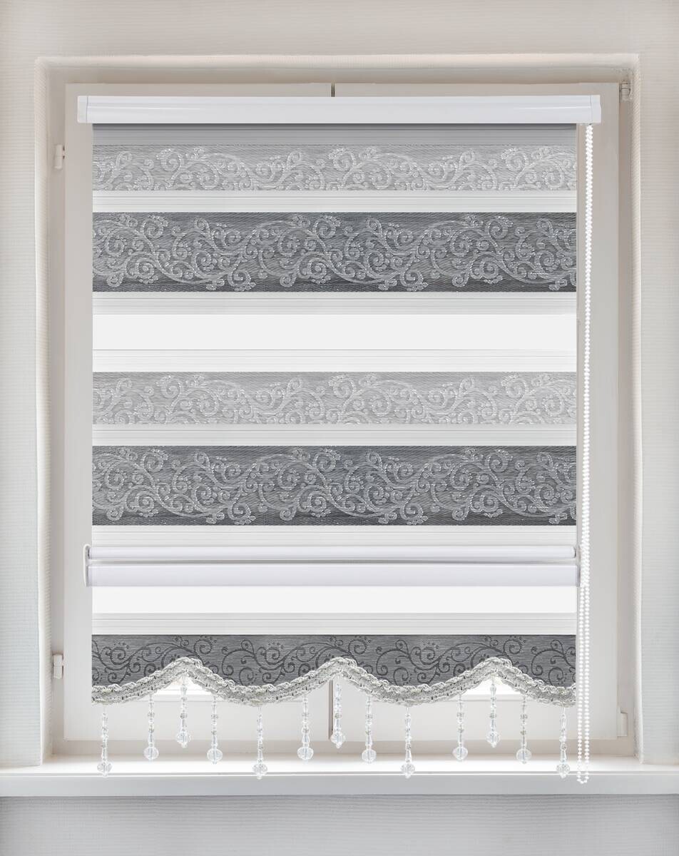 Doppelrollo Djerba silber B/L: ca. 100x160 cm