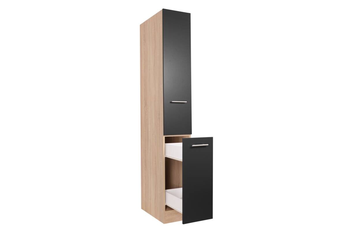 Apothekerschrank Merle schwarz B/H/T: ca. 30x200x60 cm