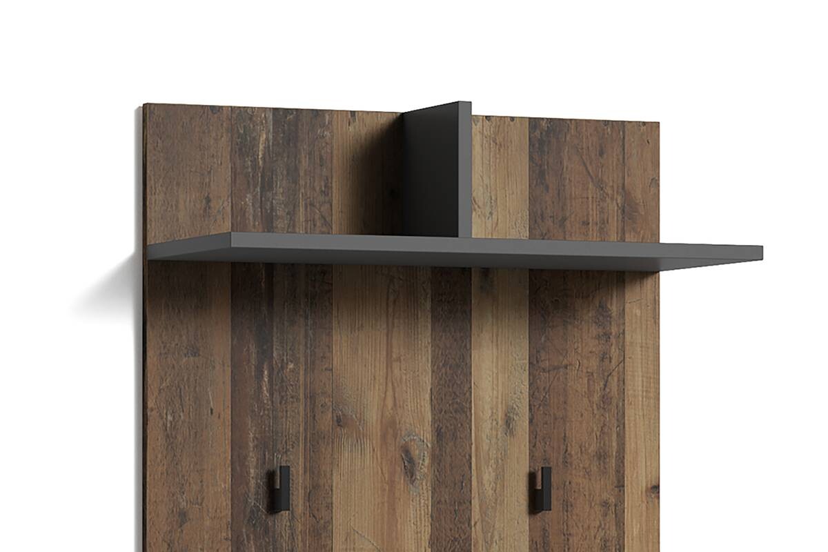 Wandpaneel BEN Eiche Old Wood Nachbildung anthrazit B/H/T: ca. 60x136x27 cm