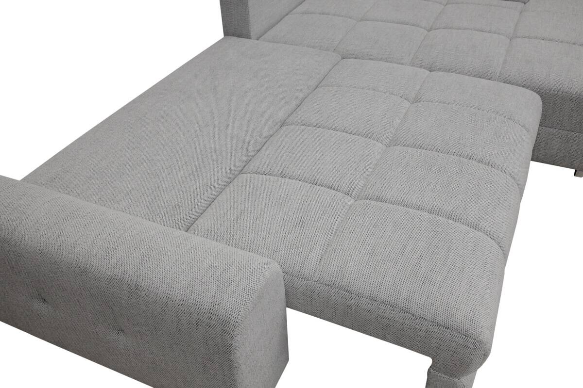 Ecksofa mit Bettfunktion und Bettkasten Lorenz grau Microfaser B/H/T: ca. 284x74x180 cm