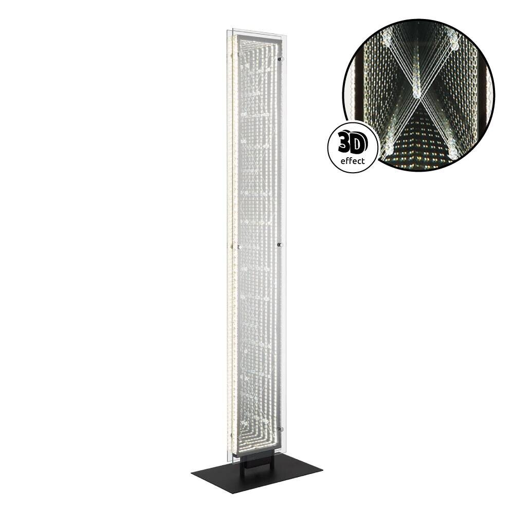 GLOBO Stehlampe schwarz klar Kunststoff Aluminium Glas B/H/L: ca. 20x117x30 cm 1 Brennstellen