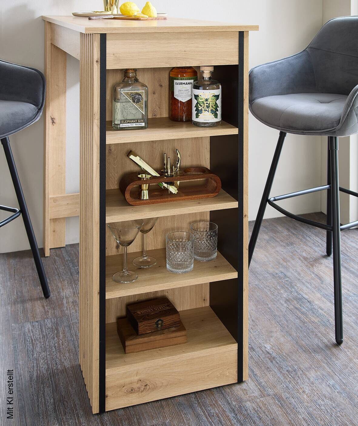 Bartisch Mojito Artisan Oak Nachbildung Melamin B/H/T: ca. 115x103x50 cm