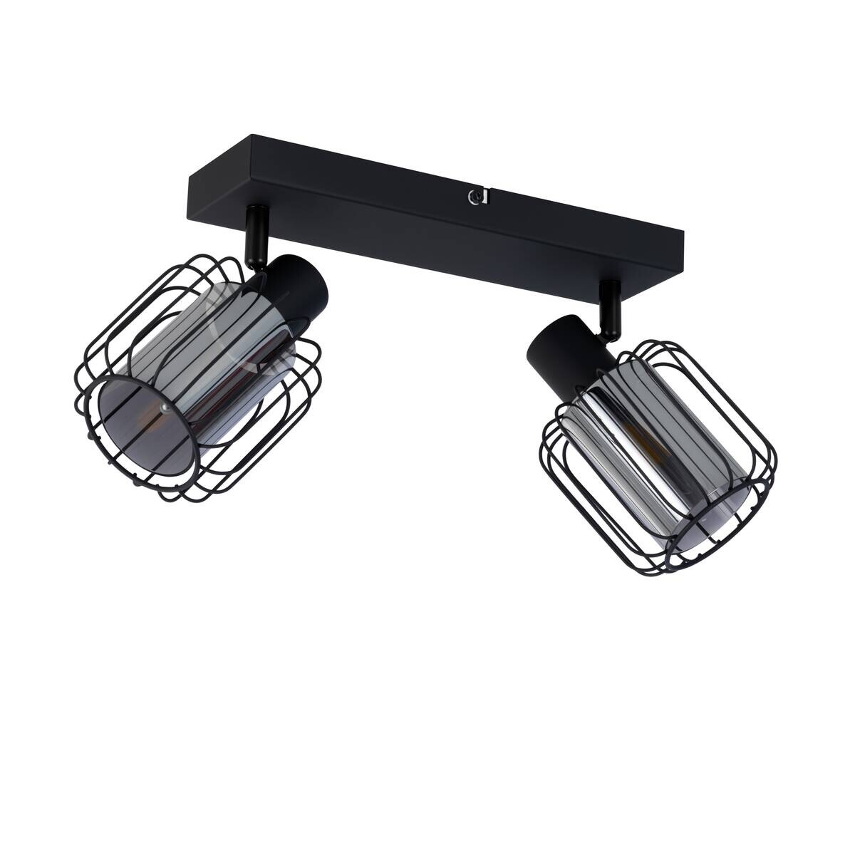 POCOline Spot 2-flg. Solara schwarz Metall Glas B/H/L: ca. 17x14x34 cm E27 2 Brennstellen