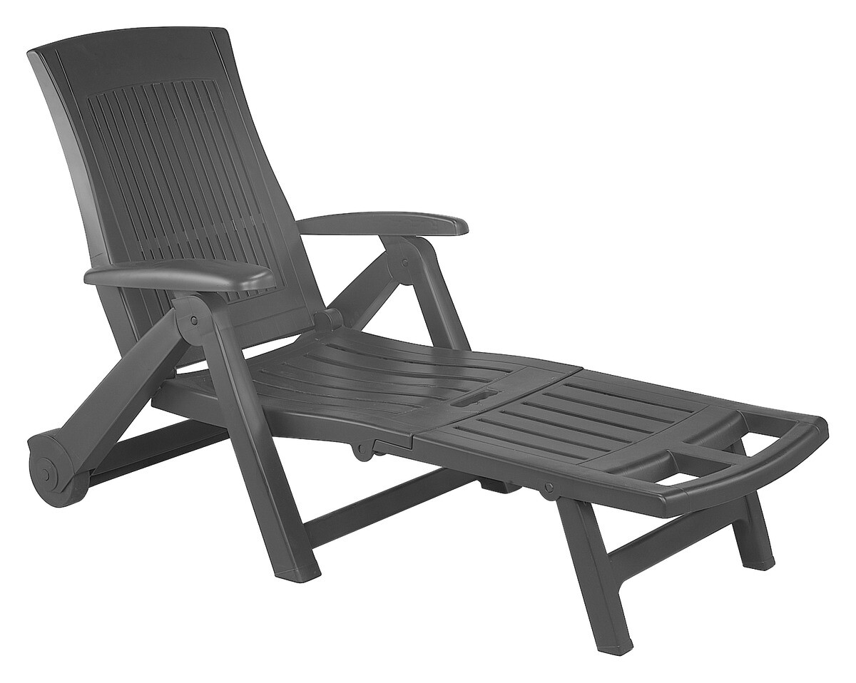 ProGarden Gartenliege Zircone anthrazit Kunststoff B/H/L: ca. 72x101x195 cm