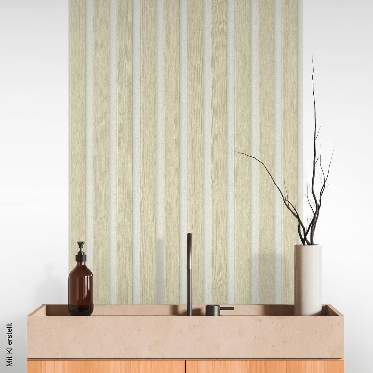 A.S.Creation Tapete weiß beige B/H/D: ca. 52x250x7,5 cm