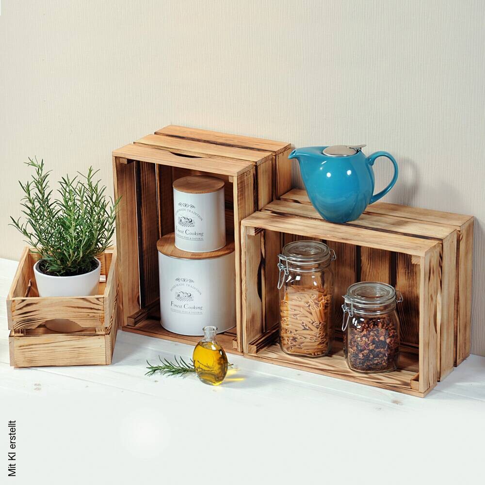 Holzkiste braun Kiefer B/H/L: ca. 30x23x40 cm
