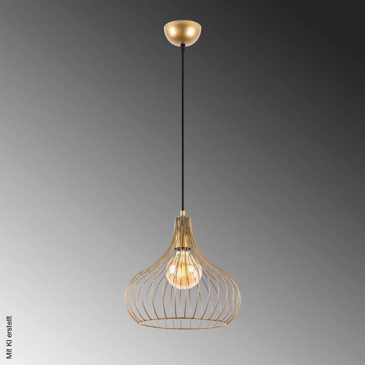 Opviq Pendelleuchte Teldamla-11920 gold B/H/T/L/D: ca. 22x120x22x22x22 cm E27 1 Brennstellen