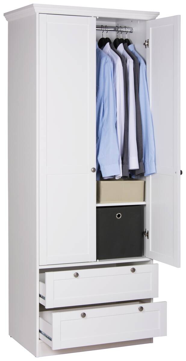 Kleiderschrank Landwood weiß B/H/T: ca. 80x200x51 cm