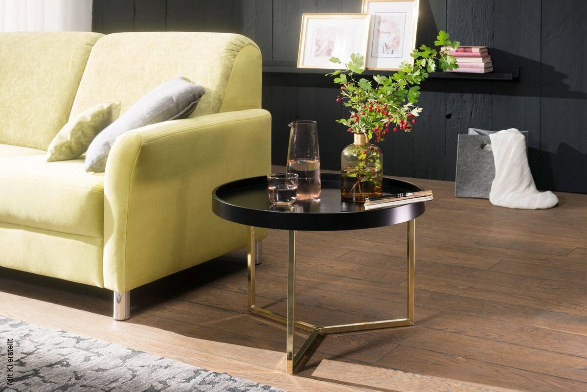Couchtisch schwarz gold B/H/T: ca. 0x42x0 cm