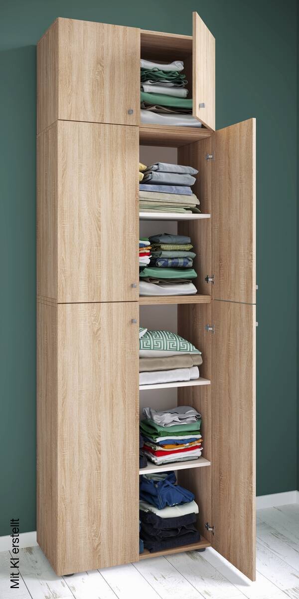 Kleiderschrank Lona Eiche B/H/T: ca. 70x223x39 cm