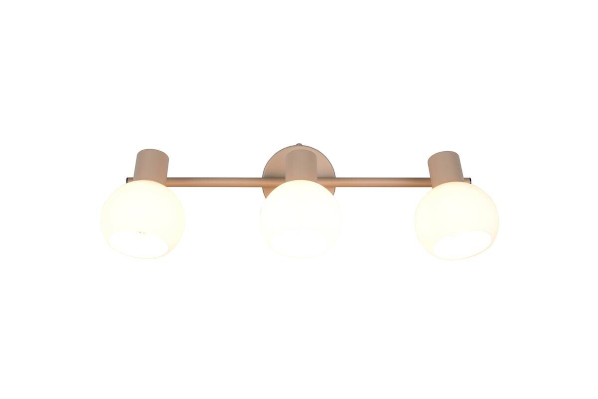 Reality Spot 3-flg. Boba beige Metall B/H/L: ca. 45x18,5x10 cm E14 3 Brennstellen