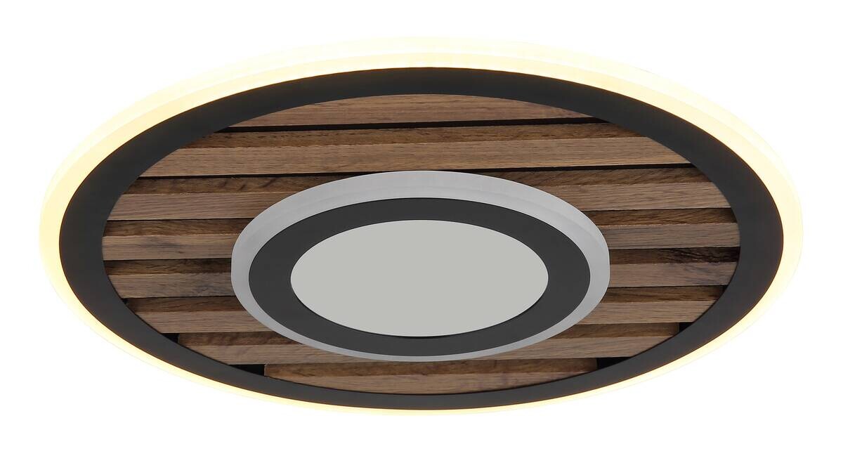 GLOBO Deckenleuchte Opal mattschwarz Metall MDF H/D: ca. 6x40 cm 1 Brennstellen