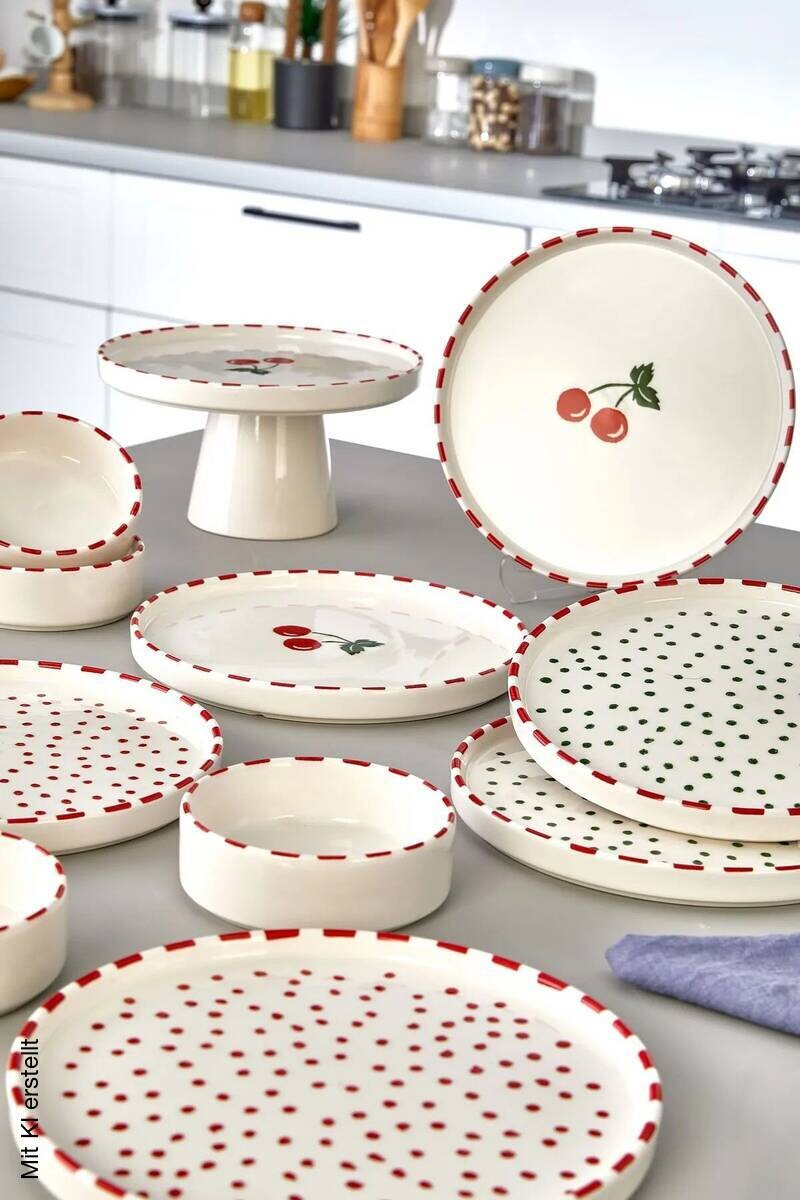HermiaConcept Frühstücksservice beige Keramik 11 tlg.