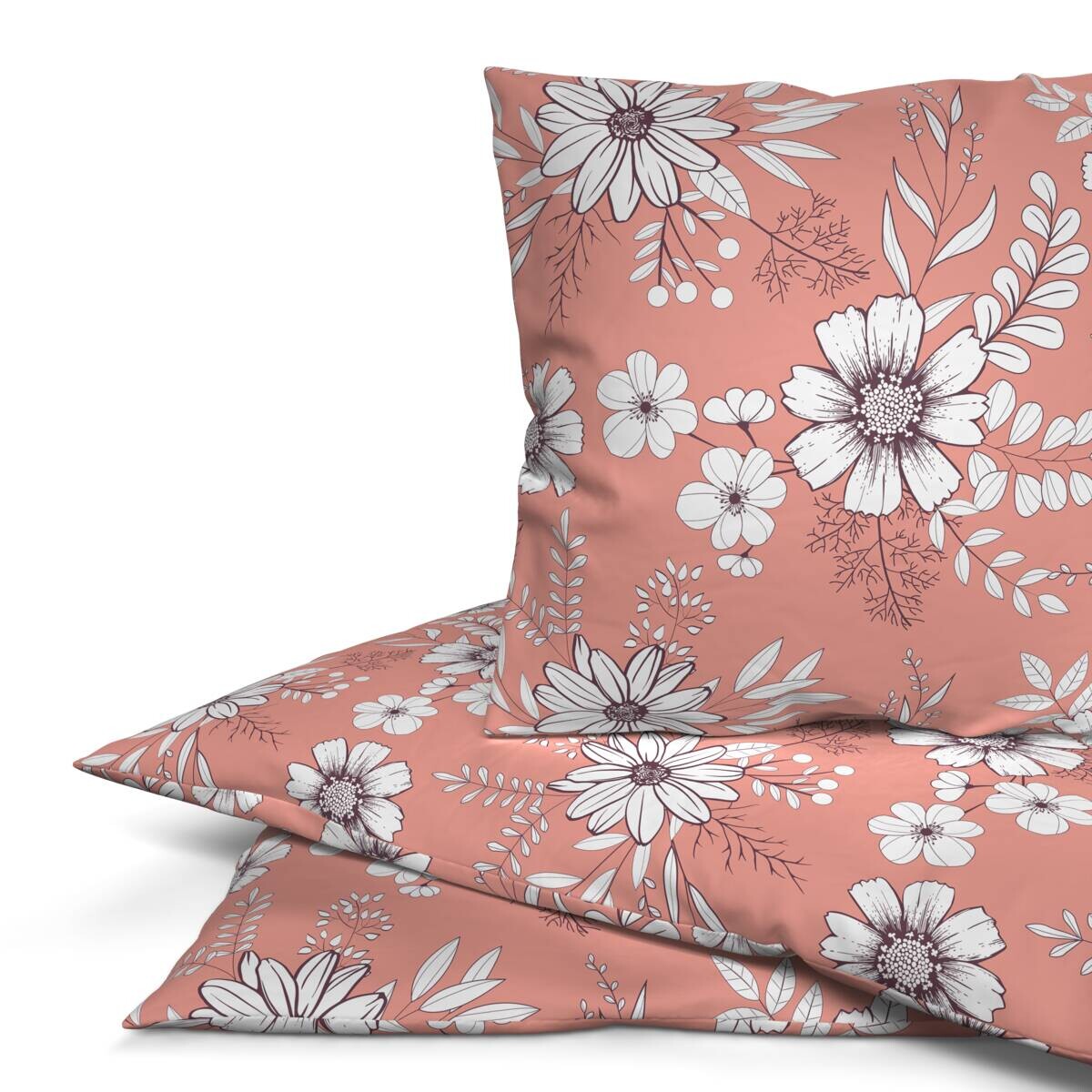 Microfaser Bettwäsche apricot Polyester B/L: ca. 135x200 cm