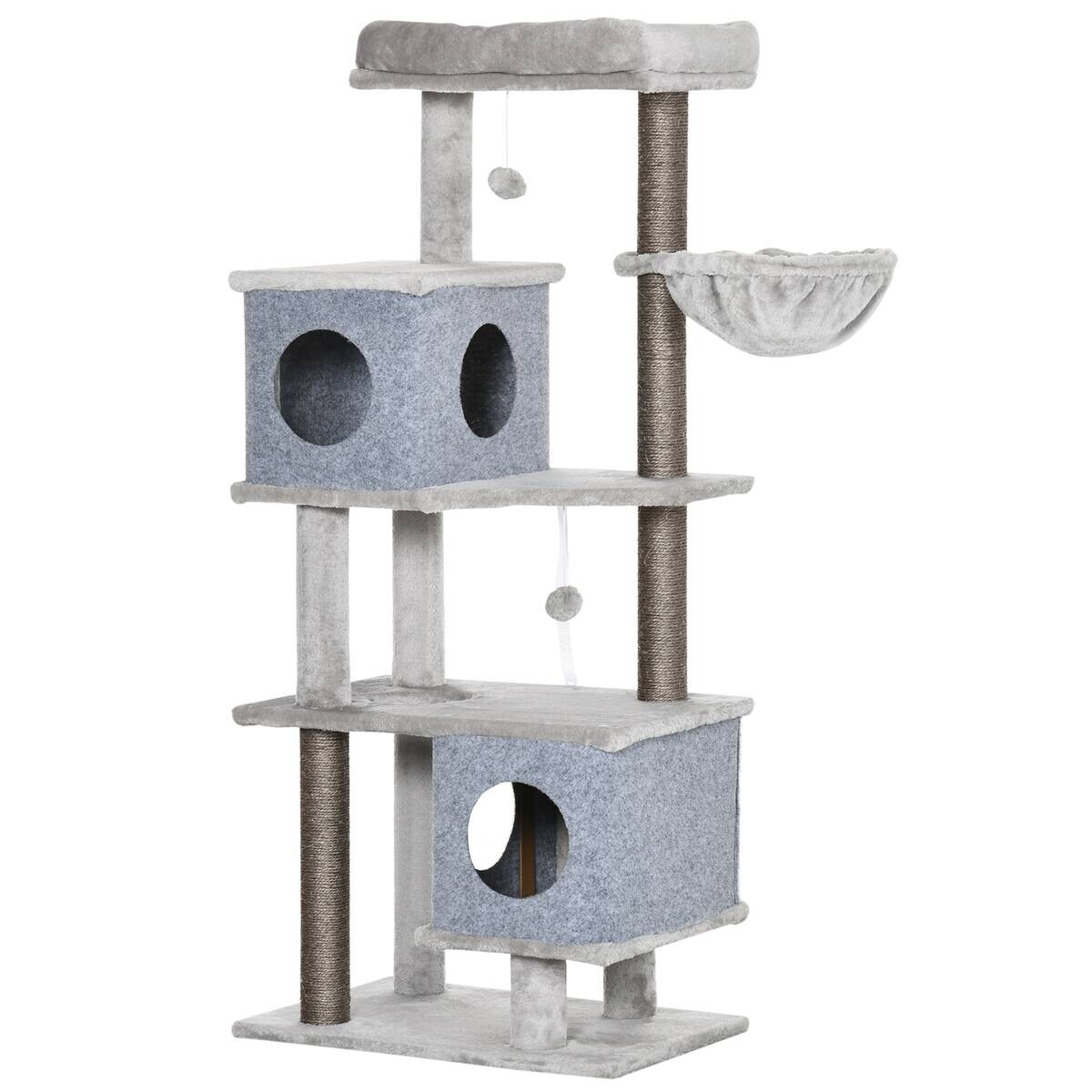 PawHut Kratzbaum grau Edelstahl B/H/L: ca. 40x60x142 cm
