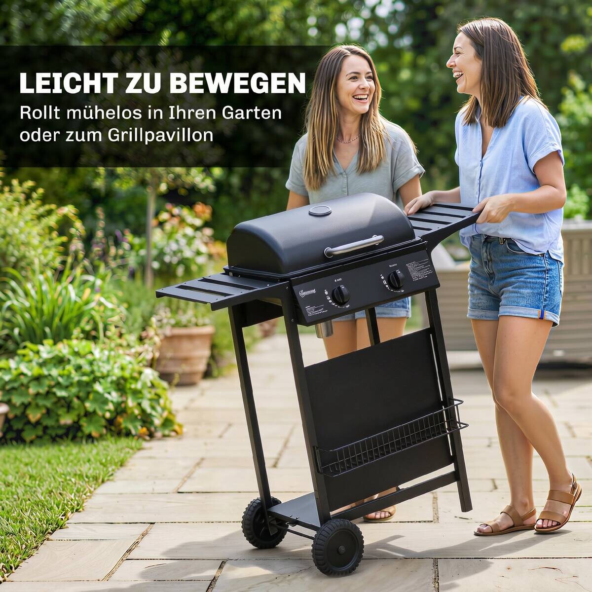 Outsunny Gasgrill Edelstahl B/H/L: ca. 56x95x99 cm