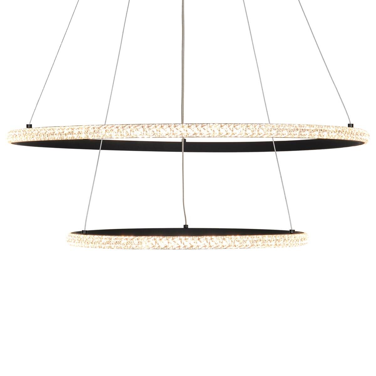 POCOline LED-Pendelleuchte Aletta schwarz Metall Acryl H/D: ca. 120x60 cm